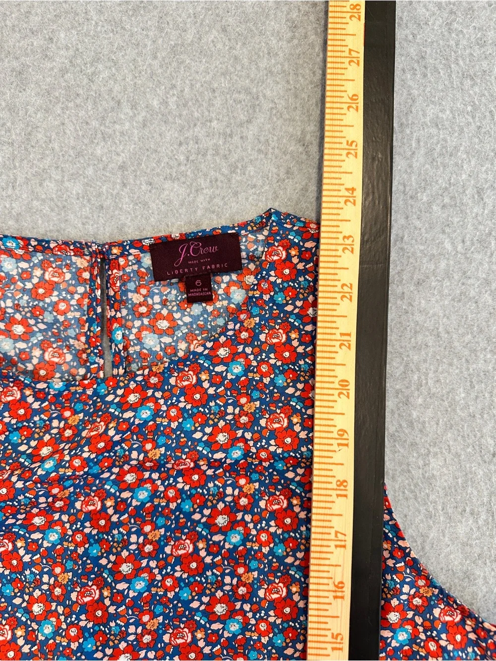 J. Crew Red Floral Sleeveless Top